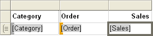 Design, table with one row group and details