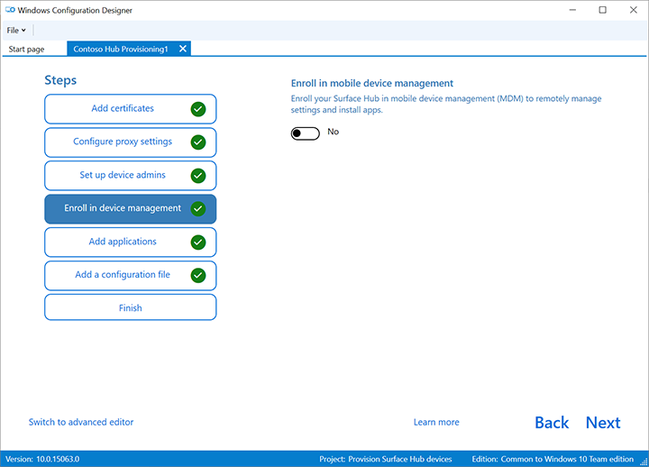 Enroll in third party mobile device management.