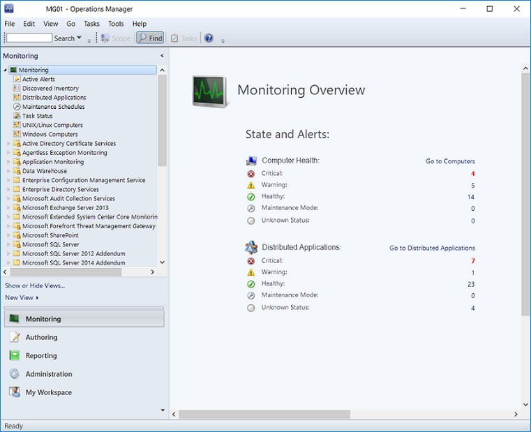 Screenshot of the Operations Console.