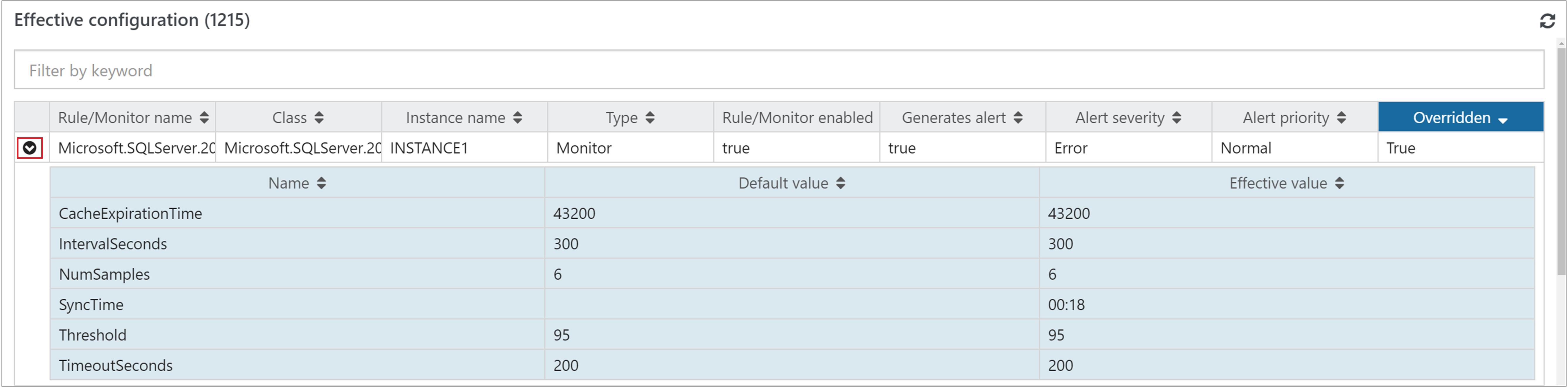 Screenshot showing Example to Override effective configuration of a Windows computer object.