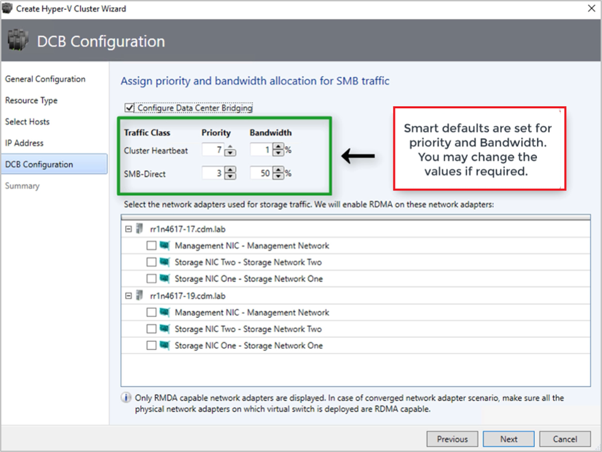 Screenshot of priority bandwidth.