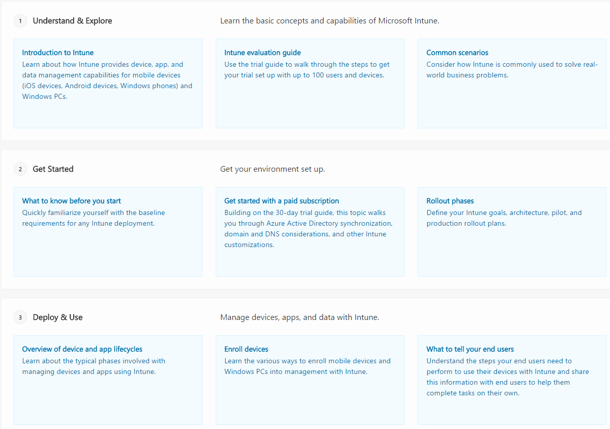 Intune documentation screenshot