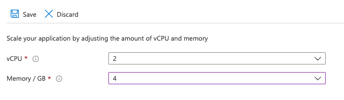 Screenshot of the dialog box to scale your application.