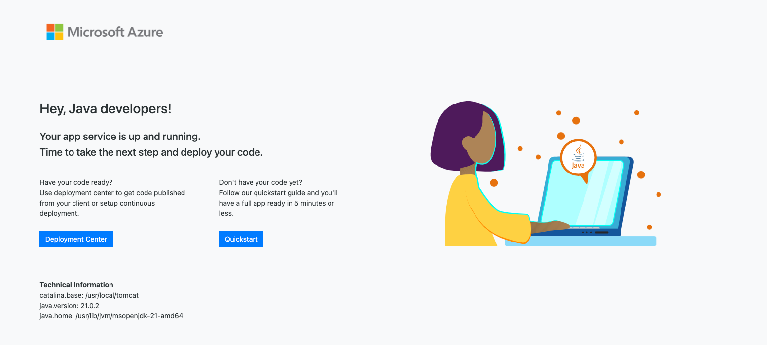 Screenshot showing your App Service in a browser.