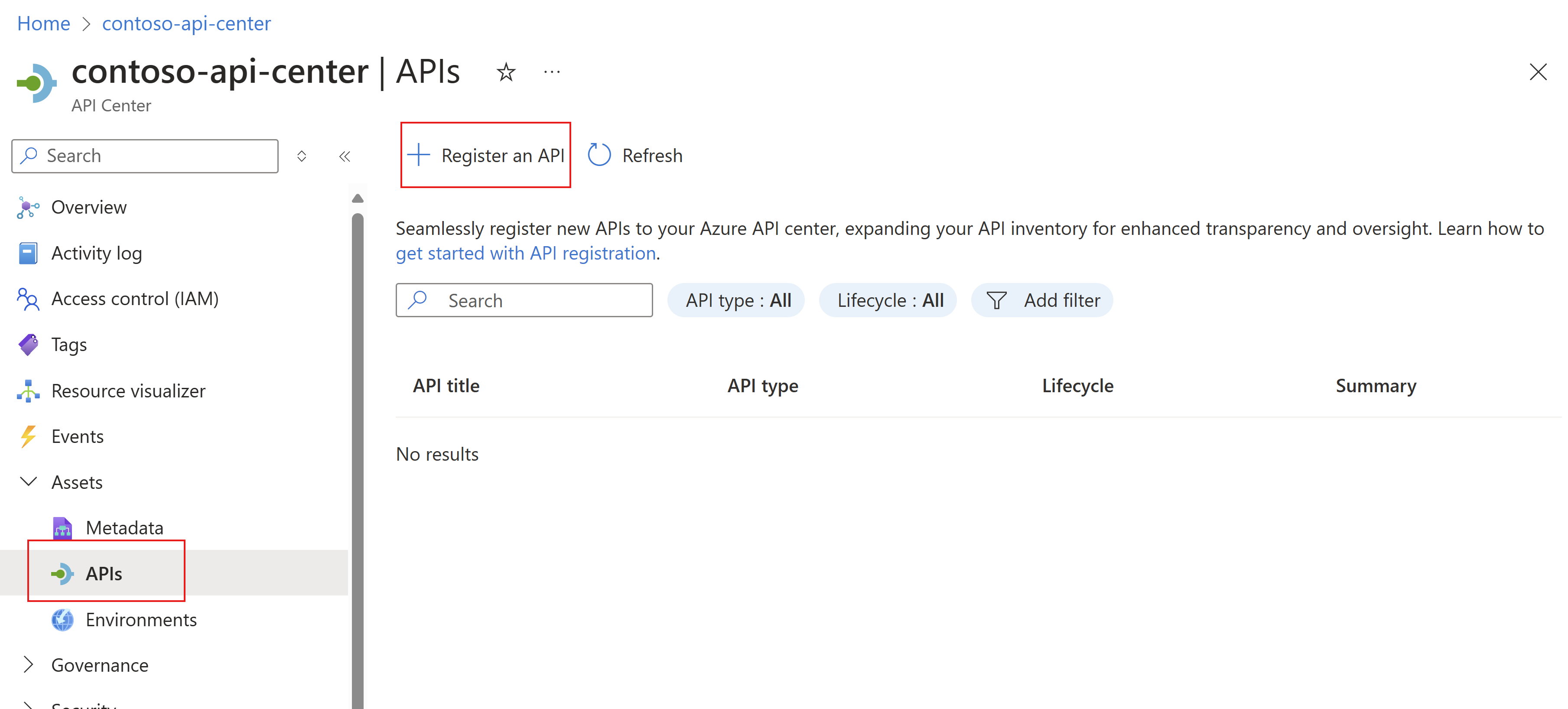 Screenshot showing steps to add a new API on Azure portal