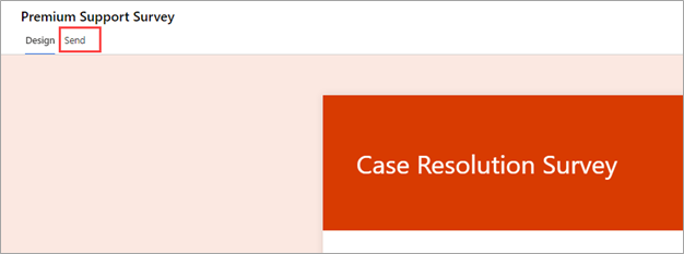 Screenshot showing the Premium Support Survey open with the Send tab highlighted.