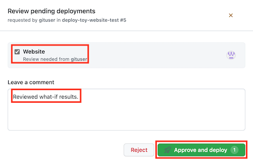 Screenshot of the GitHub interface that shows the workflow approval page, with the Approve button highlighted.