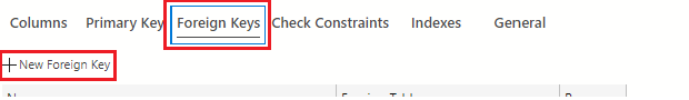 Screenshot showing how to select the Foreign Keys tab in the table designer for the set_lists table, then select the + New Foreign Key button.