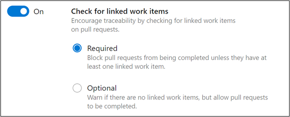 Check for linked work items.