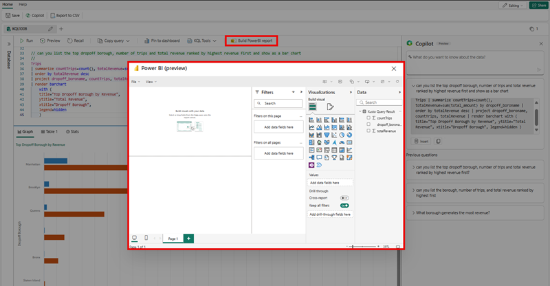 Screenshot of Nocode Copilot Build PowerBI Report.