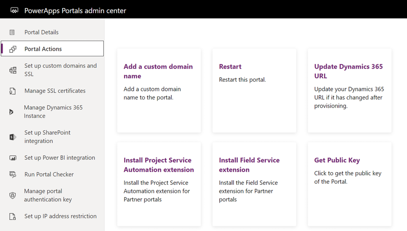 Select Restart to restart the portal.