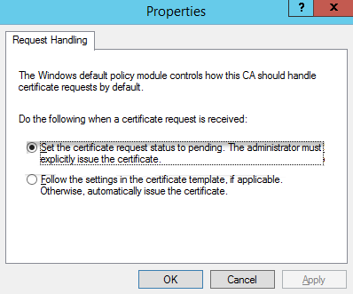 Screenshot of the Policy Module properties.