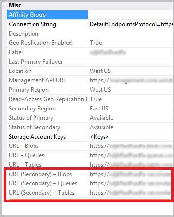 Storage secondary endpoints