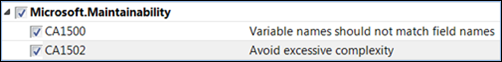 Cyclomatic complexity maintainability rule