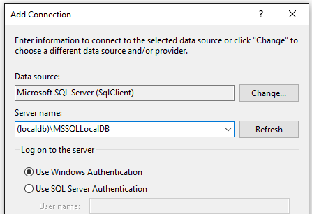 Screenshot of Add New Connection dialog box.