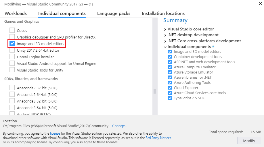 Image and 3D model editors component