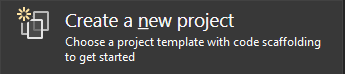 Screenshot showing Create a new project.
