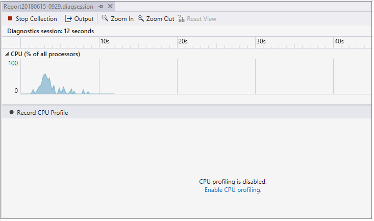 CPU Usage Tool monitoring view