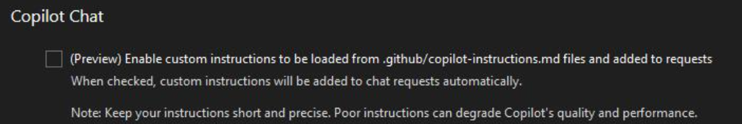 GitHub Copilot Enable Custom Instructions