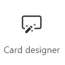 Screenshot of the card designer icon with a link to an article for more information.