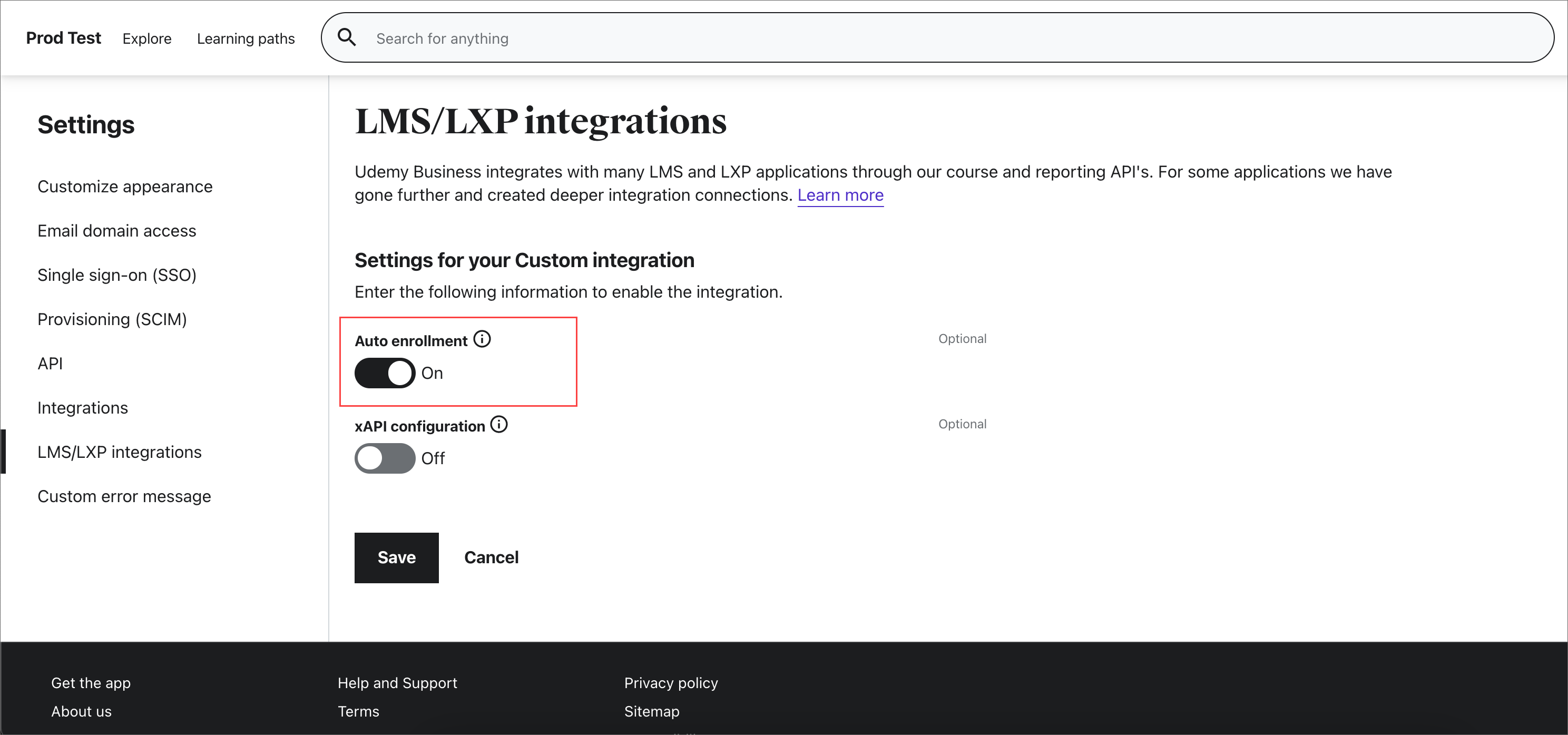 Image of the on/off toggle for auto-enrollment.