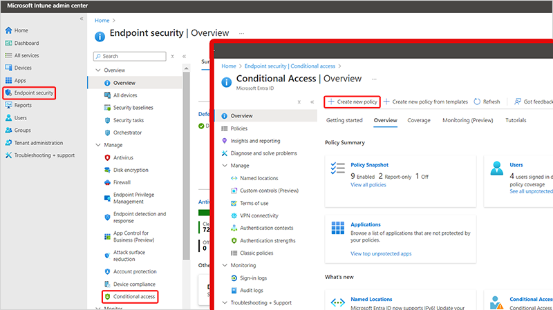 Create conditional access policy screen shot