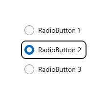 Example of focus and selection before keyboard navigation