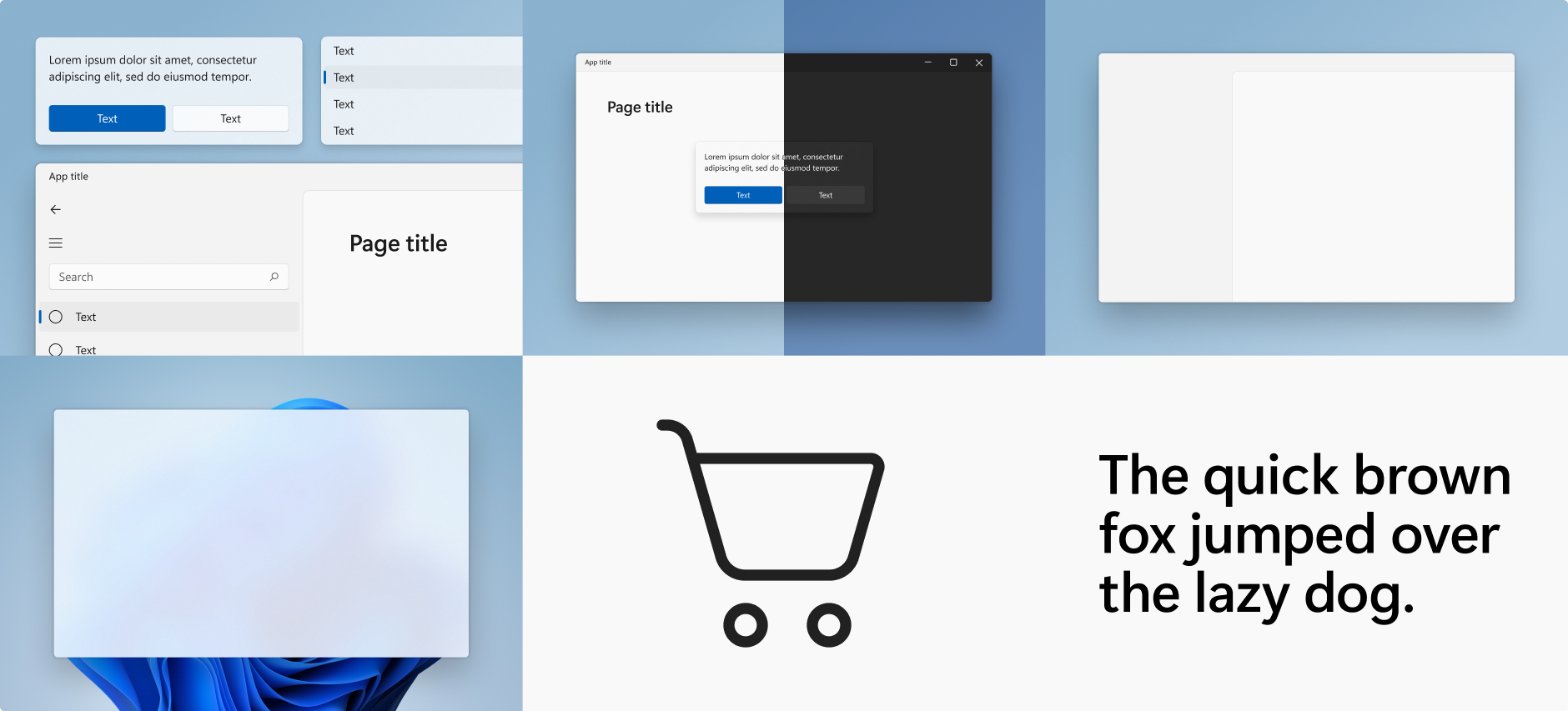 Various Windows 11 design elements