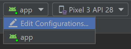 Android Studio Run Configuration menu