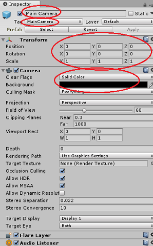 Configure Camera component properties