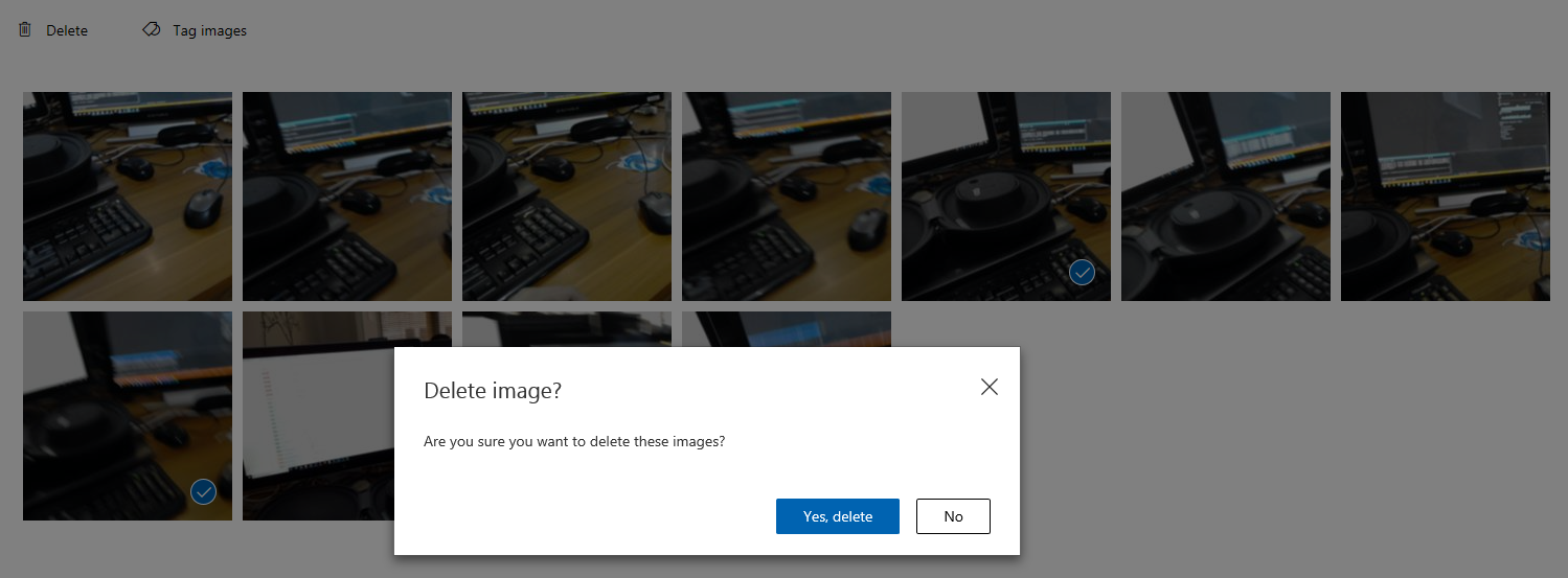 Delete images