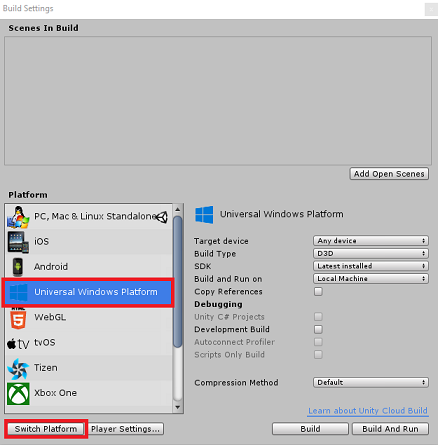switch platform to uwp