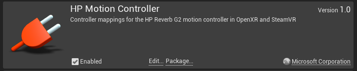 Enabling the OpenXRHPController plugin