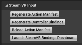 Registering actions in project settings