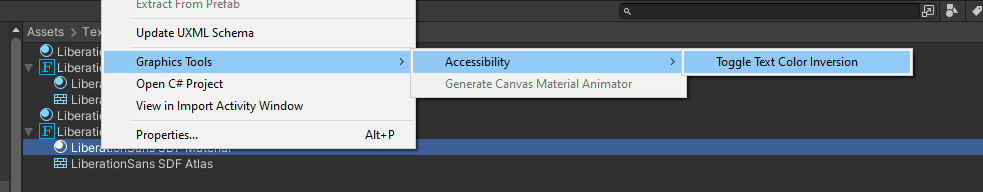 Color Text Inversion Menu