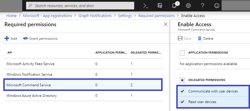 Required Permissions – Devices