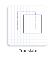 illustration of a square moved 20 units to the right along the x-axis and 10 units down along the y-axis