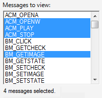 Screen shot of list box with several items selected 