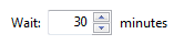 Screen shot of a text box for entering a wait time 