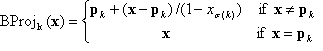 Shows the equation for the precise definition of the map BProj.