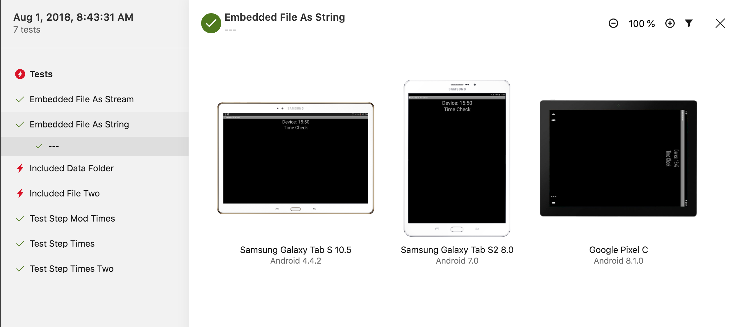 Página de prueba y prueba de App Center