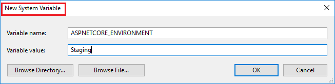 Variable de entorno de ASP.NET Core