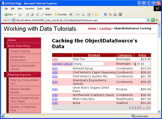 Each Product s Name, Category, and Price is Listed in a Sortable, Pageable, Editable GridView