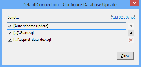 Configuración de actualizaciones de base de datos para la base de datos de pertenencia