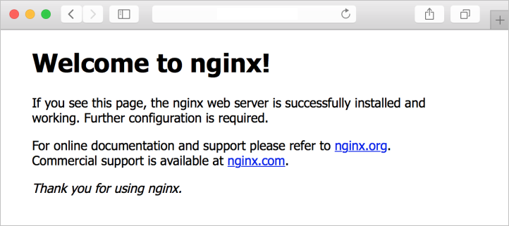 Página principal del servidor web NGINX