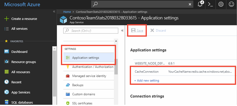 Adición de la configuración de aplicación