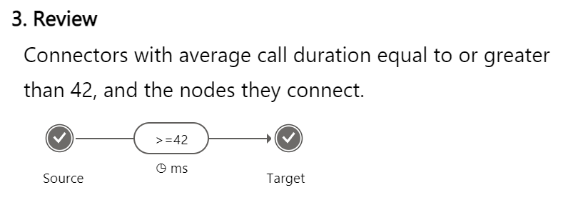 Captura de pantalla que muestra la sección Revisar con información sobre el filtro del conector configurado.