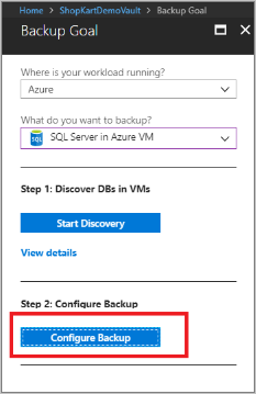 Seleccionar Configurar copia de seguridad