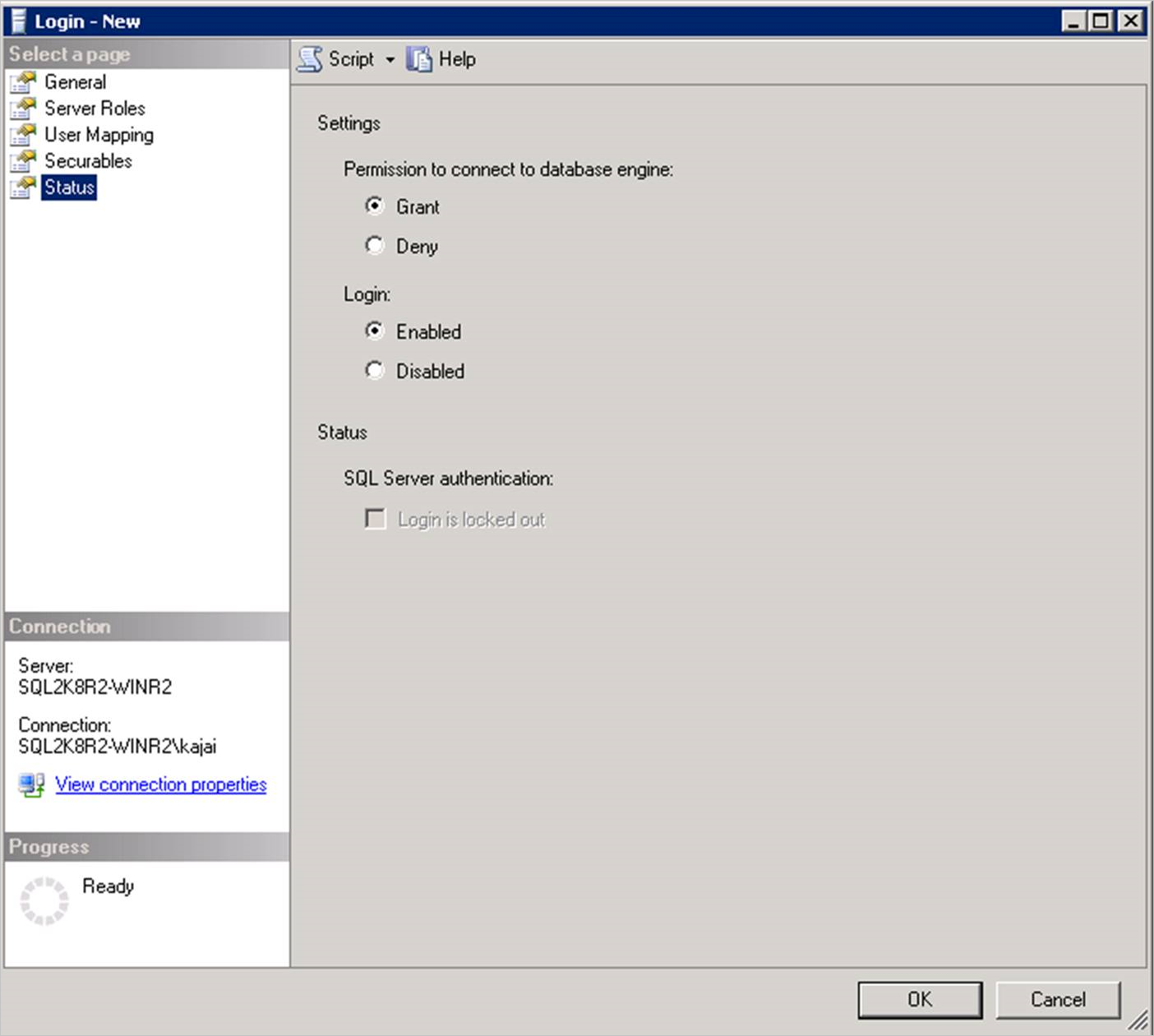 Conceder permisos en SSMS