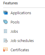 Captura de pantalla del elemento de menú Aplicaciones en Azure Portal.